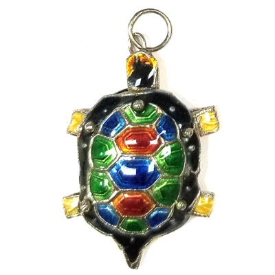 ENAMEL TURTLE 25X35MM BLACK